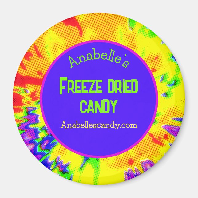 Freeze Dried Candy Colourful Personalised Business Magnet (Front)