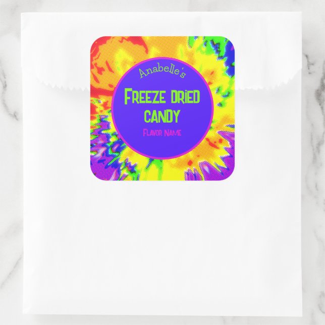 Freeze Dried Candy Colourful Personalised Label (Bag)