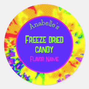 Freeze Dried Candy Colourful Personalised Label