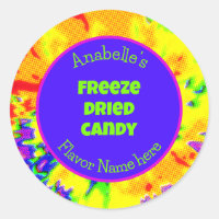 Freeze Dried Candy Colourful Personalised Label