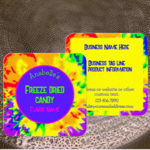 Freeze Dried Candy Custom Colourful Personalised  Square Business Card