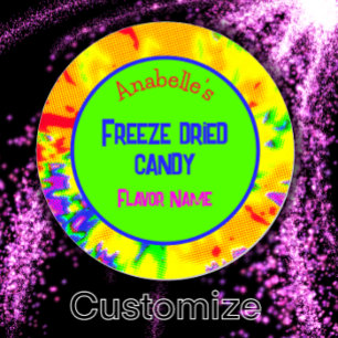 Freeze Dried Candy Rainbow Personalised Label