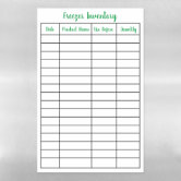 $1000 52 Week Money Saving Challenge - Blue Coral Magnetic Dry Erase Sheet