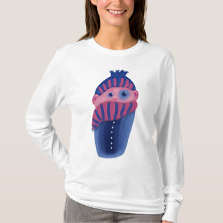 Freezing Kid With Hat And Scarf In Cold Winter T-Shirt