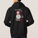 Freezing Snowman Funny Christmas Black Hoodie<br><div class="desc">Funny freezing snowman on a black hoodie for men. Just because my nose isn't red it doesn't mean I'm not freezing. Great Christmas gift idea for men.</div>