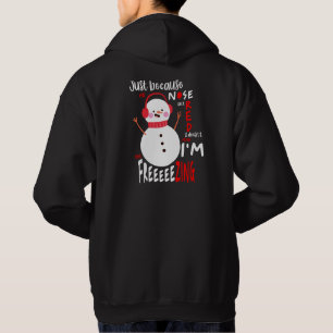 Freezing Snowman Funny Christmas Black Hoodie