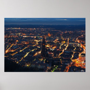 Freiburg at night poster