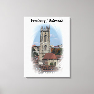 Freiburg / Fribourg Pressure on Keilleinwand Canvas Print