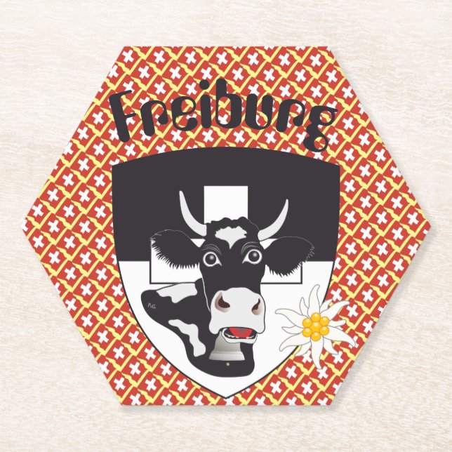 Freiburg - Fribourg - Switzerland - Suisse Paper Coaster (Front)