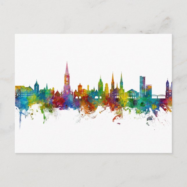 Freiburg Germany Skyline Postcard (Front)