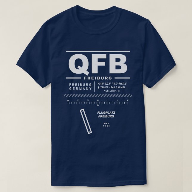 Freiburg Im Breisgau Airport QFB T-Shirt (Design Front)