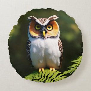 Freida The Screech Owl, Round Cushion