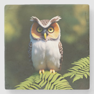 Freida The Screech Owl, Stone Coaster
