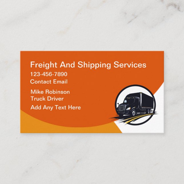 Freight And Shipping Services Modern Business Card (Front)
