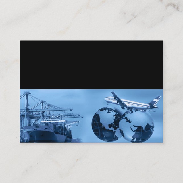 Freight Logistics Template Business Card Blue (Front)