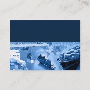 Freight Logistics Template Business Card Blue