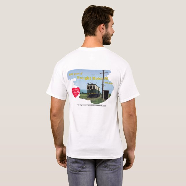 Freight Motor #5 Centennial - Image on back shirt (Back Full)