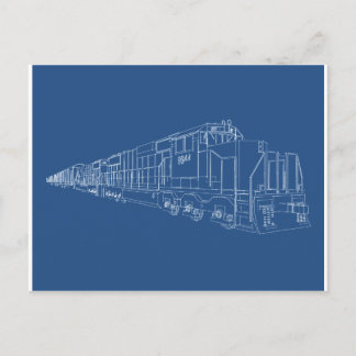 Freight Train Blueprint: Railroad: Postcard
