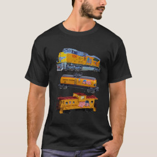 Freight Train Engine Tanker Caboose T-Shirt