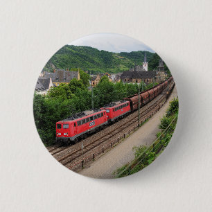 freight train in St Goar 6 Cm Round Badge