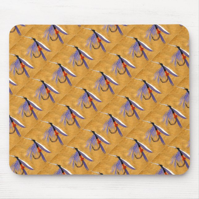 "Freight Train Tiled" Trout Fly Mousepad (Front)