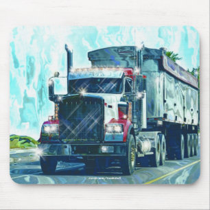 Freight Truck Lorry Drivers Art Mousepad