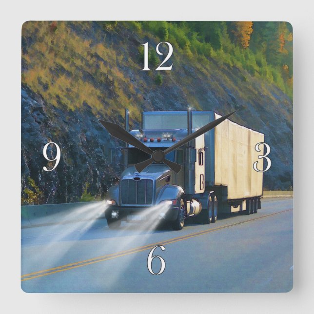 Freight Truck Lorry-Drivers Wall Clock (Front)