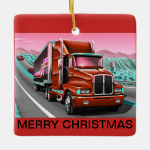 Freight Truck on a Christmas Ornament