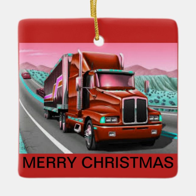 Freight Truck on a Christmas Ornament (Front)