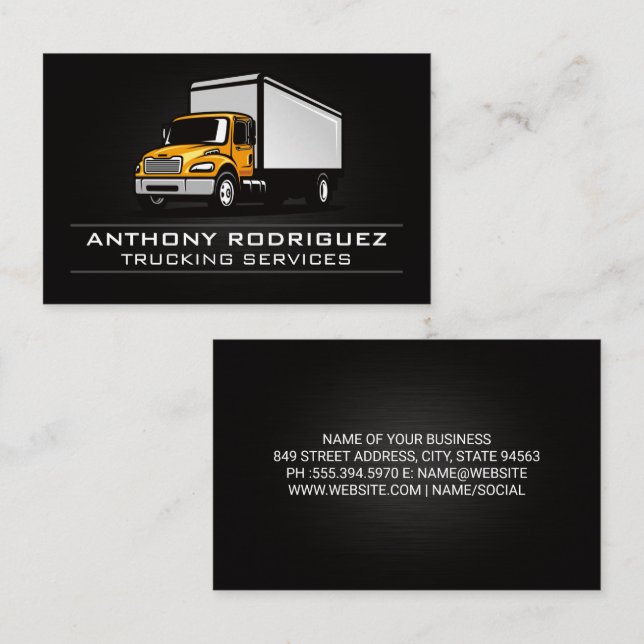 Freight Trucks | Trucking Services Business Card (Front/Back)