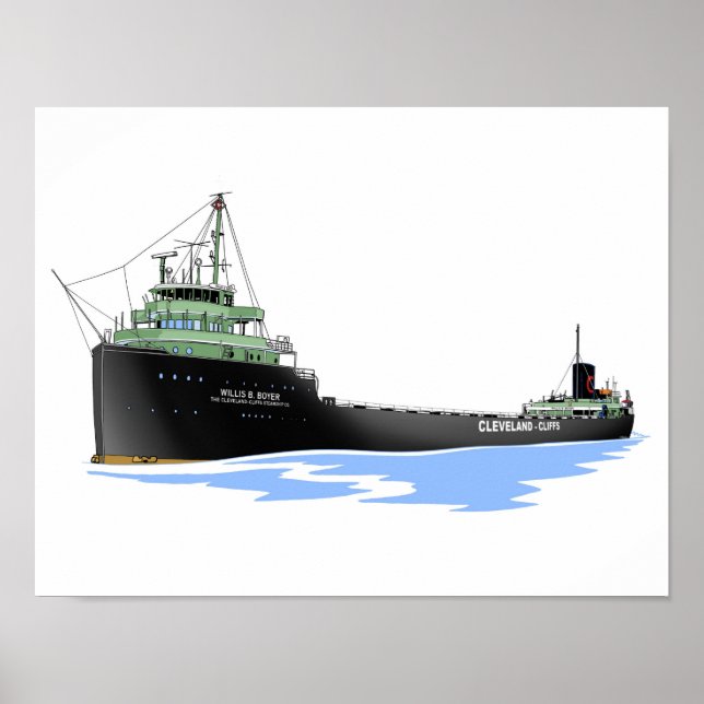 Freighter Willis B. Boyer Cleveland Cliffs Poster (Front)
