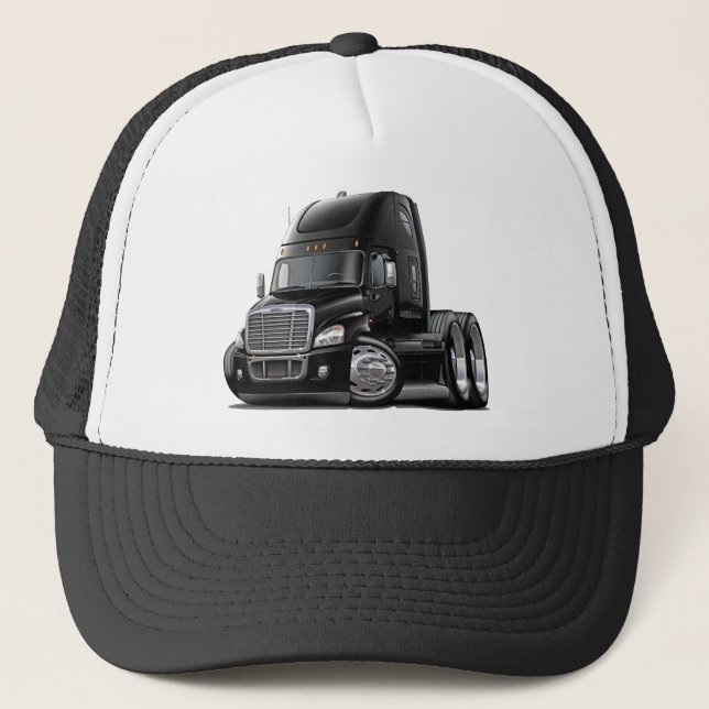 Freightliner Cascadia Black Truck Trucker Hat (Front)