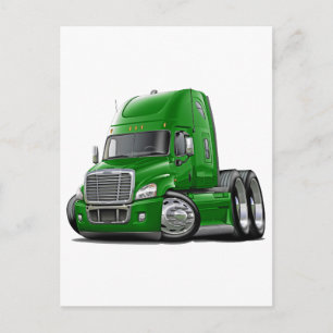 Freightliner Cascadia Green Truck Postcard