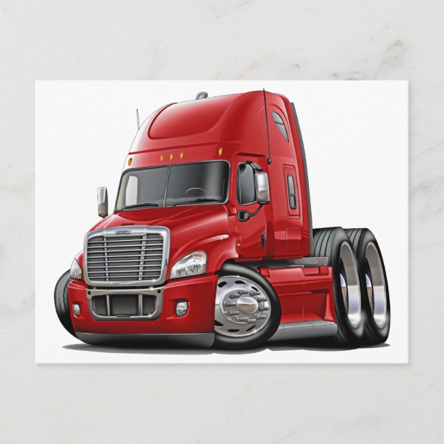 Freightliner Cascadia Red Truck Postcard (Front)