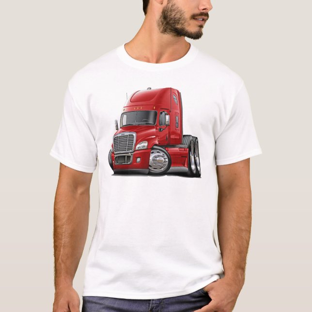 Freightliner Cascadia Red Truck T-Shirt (Front)