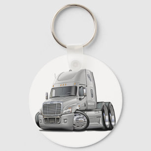 Freightliner Cascadia White Truck Key Ring