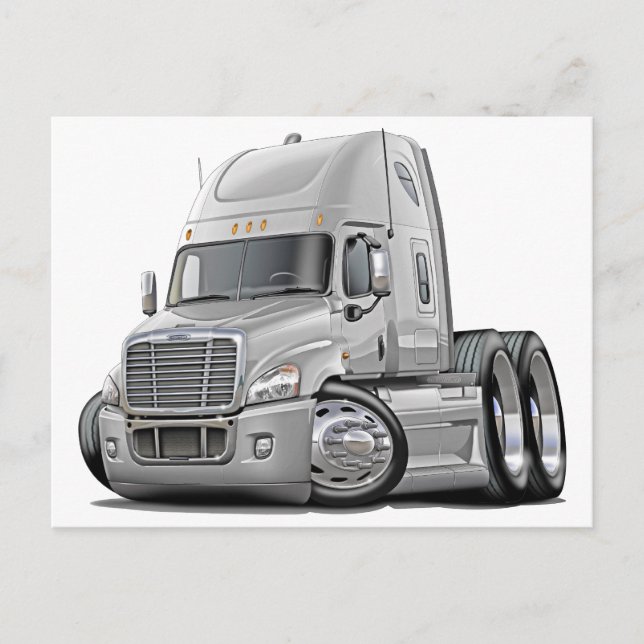 Freightliner Cascadia White Truck Postcard (Front)