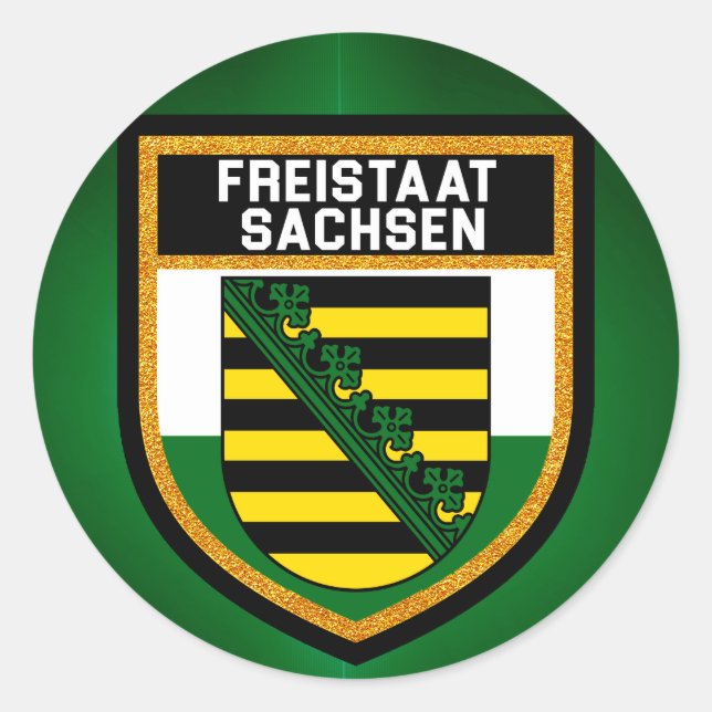 Freistaat Sachsen Flag Classic Round Sticker (Front)