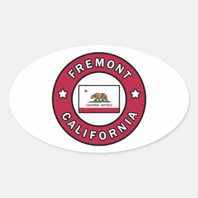 Fremont California Oval Sticker (Front)