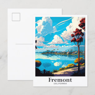 Fremont California Vintage Travel Portrait  Postcard
