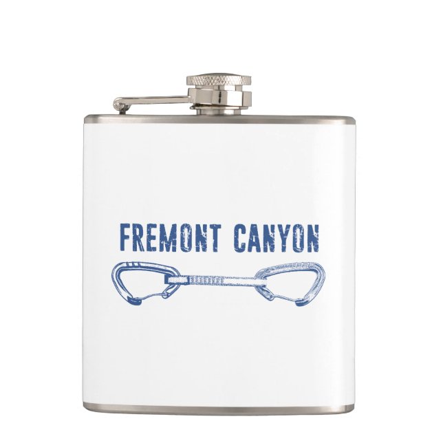 Fremont Canyon Wyoming Rock Climbing Quickdraw Hip Flask (Front)