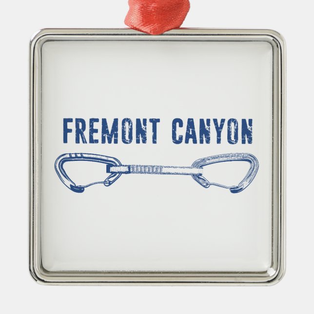 Fremont Canyon Wyoming Rock Climbing Quickdraw Metal Tree Decoration (Front)