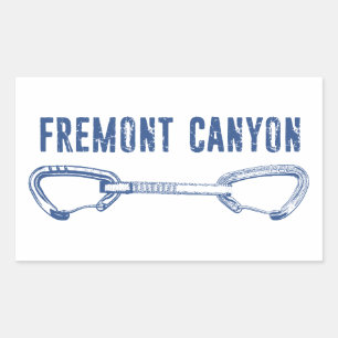 Fremont Canyon Wyoming Rock Climbing Quickdraw Rectangular Sticker
