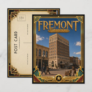 Fremont Nebraska Vintage Art Deco Golden Age Postcard