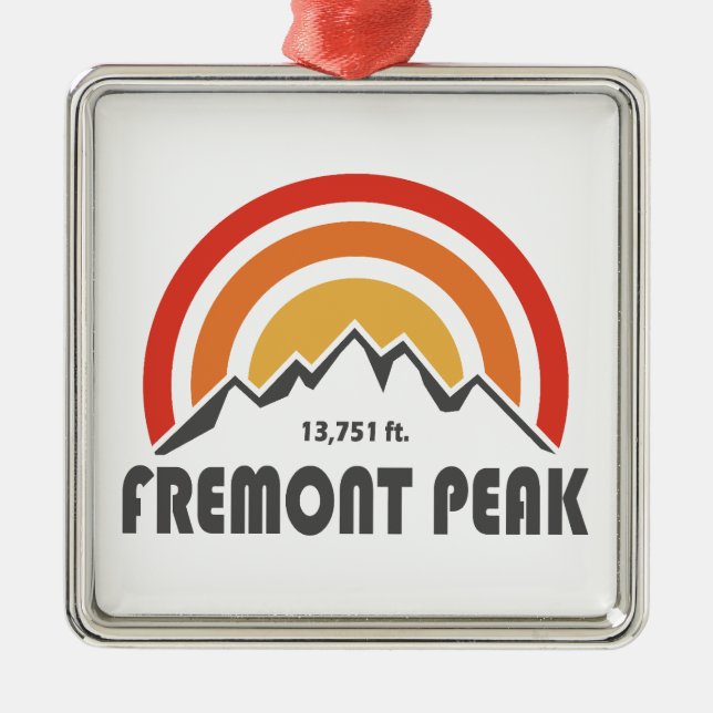 Fremont Peak Wyoming Metal Tree Decoration (Front)