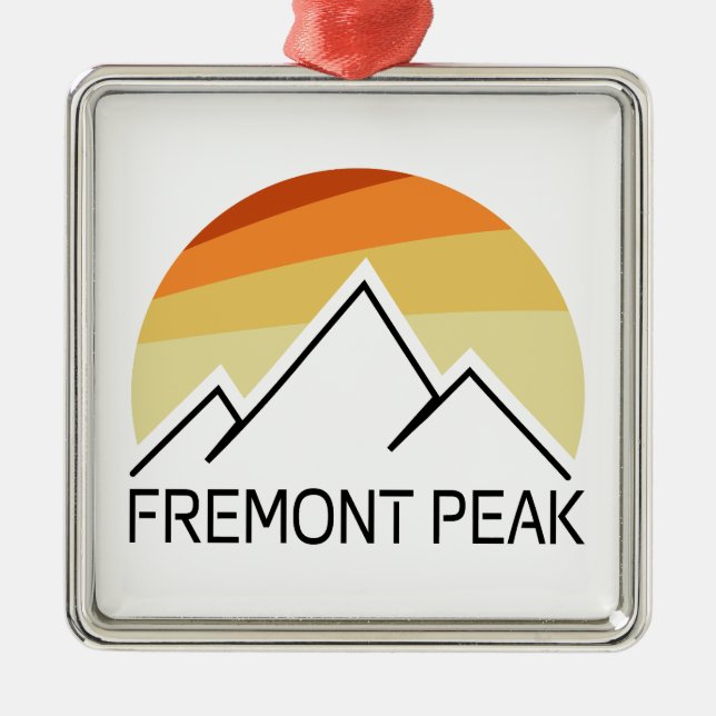 Fremont Peak Wyoming Retro Metal Tree Decoration (Front)