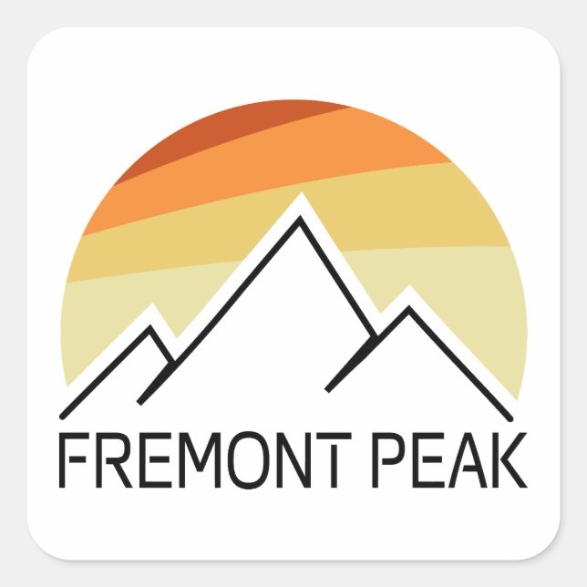 Fremont Peak Wyoming Retro Square Sticker (Front)