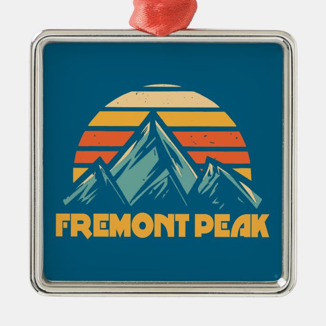 Fremont Peak Wyoming Retro Turquoise Metal Tree Decoration (Front)