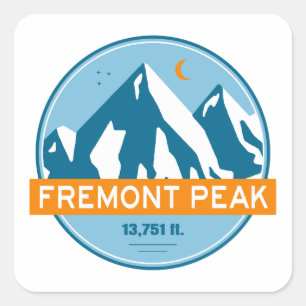 Fremont Peak Wyoming Stars Moon Square Sticker
