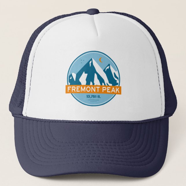 Fremont Peak Wyoming Stars Moon Trucker Hat (Front)